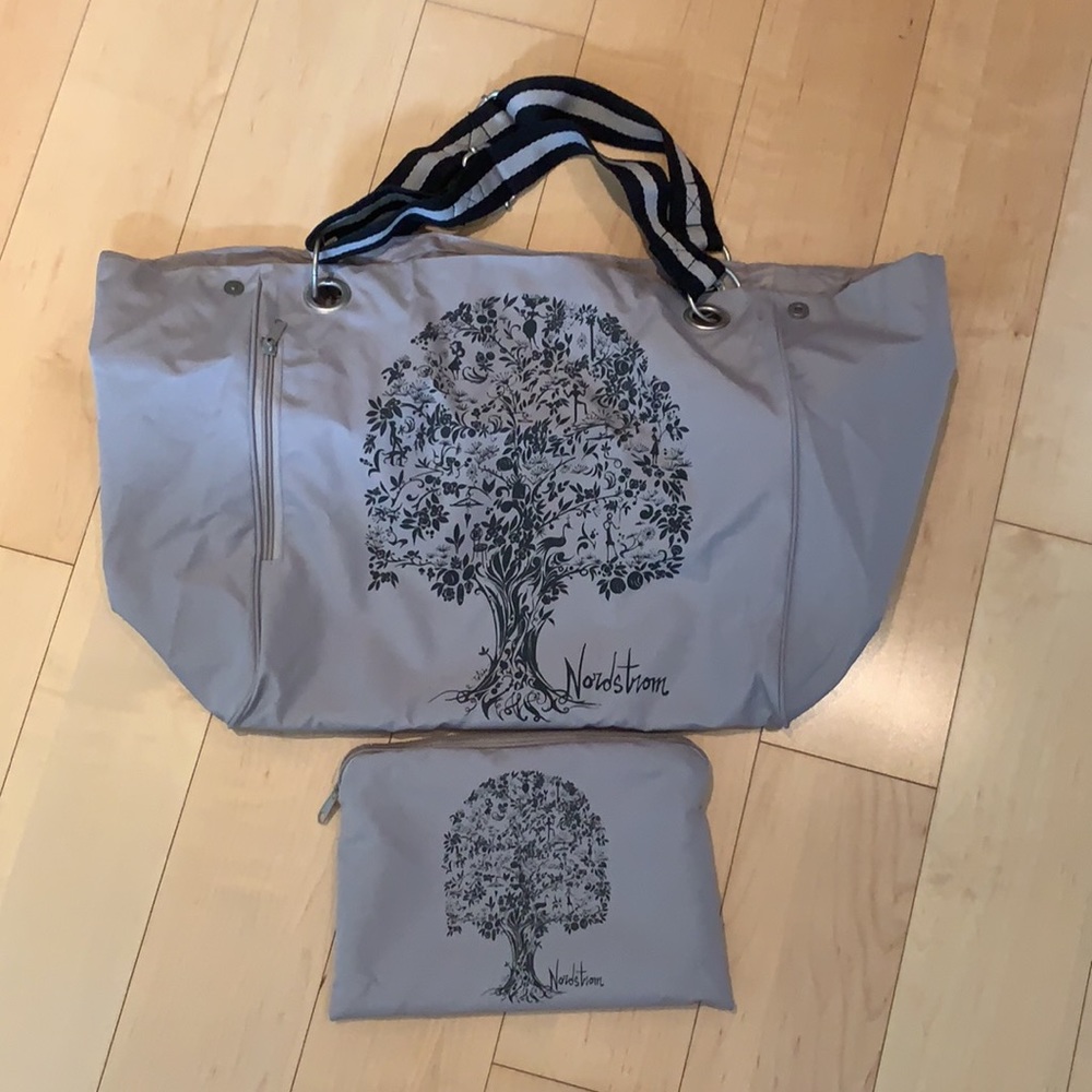 Nordstrom Tree Packable Tote Bag grey